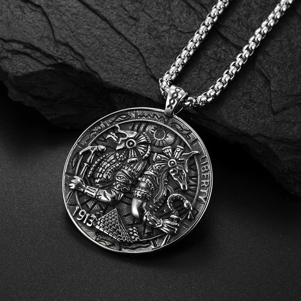 Men'S Accessories Jewelry Egypt - Vintage Egyptian God Stainless Steel Pendant
