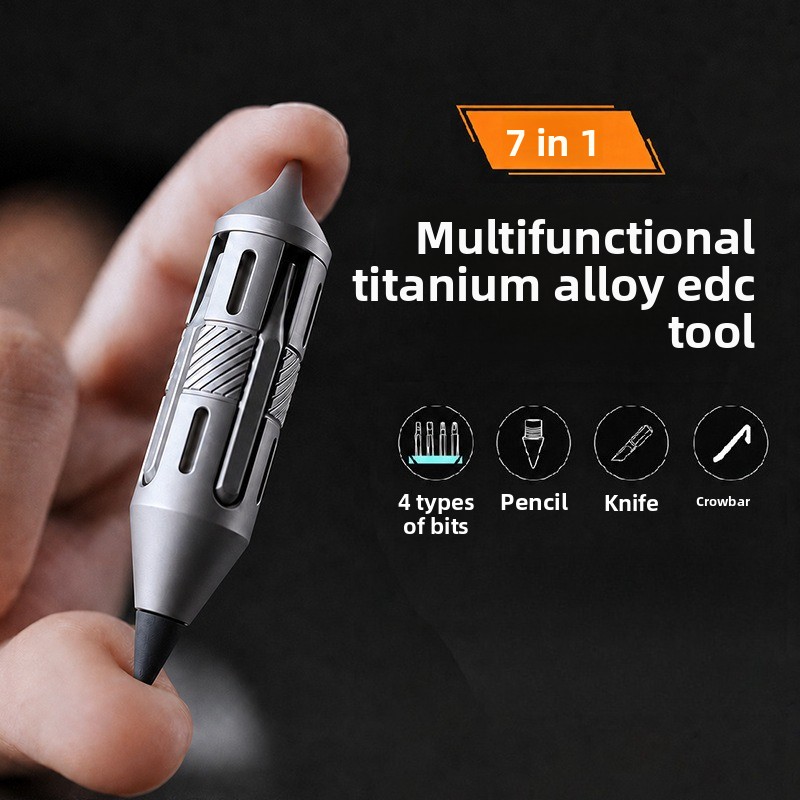 Keychain Multi Tool - 7 in 1 Titanium EDC Multi