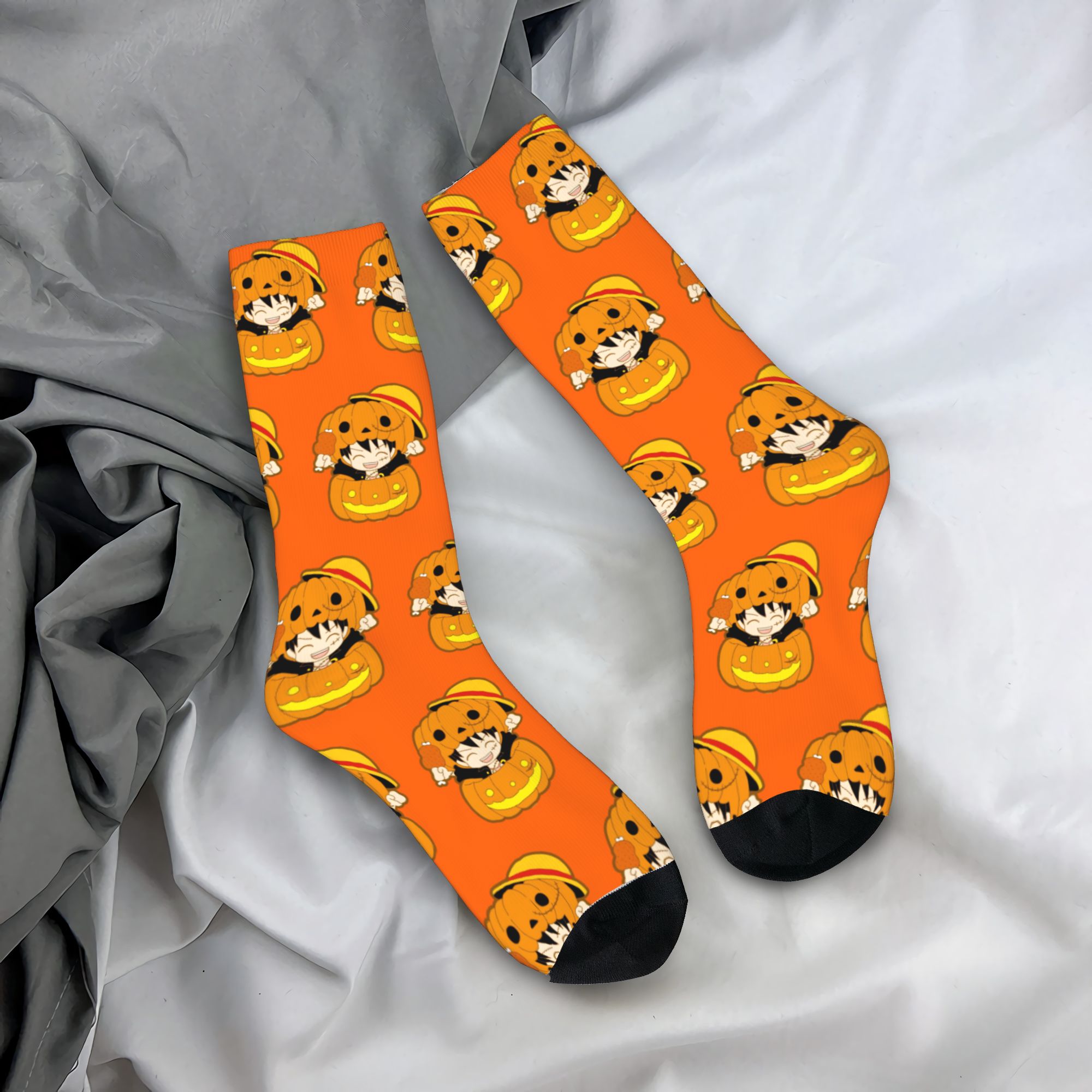 Men Accessories Ideas - o-One-p-Piece-e onepieces Halloween luffys pumkin Socks