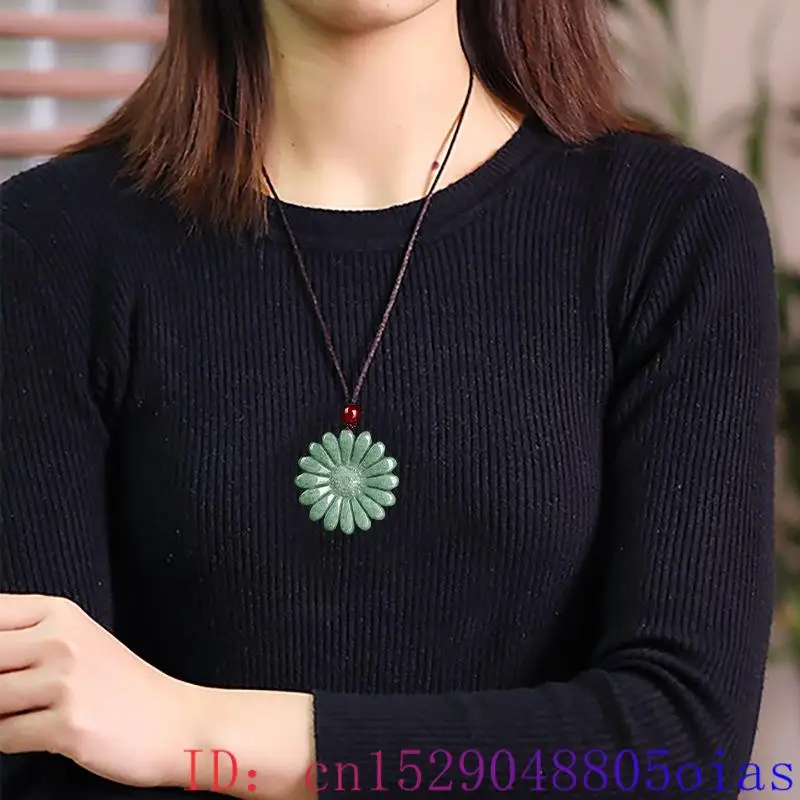 Green Jadeite Sunflower Pendan - đánh giá và giá Men'S Accessories And Jewelry