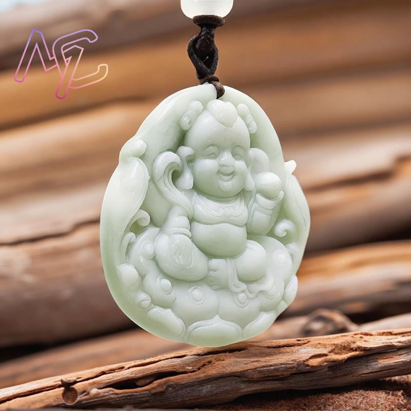 Green Real Jade Nezha Pendant  - đánh giá và giá Men'S Accessories And Jewelry