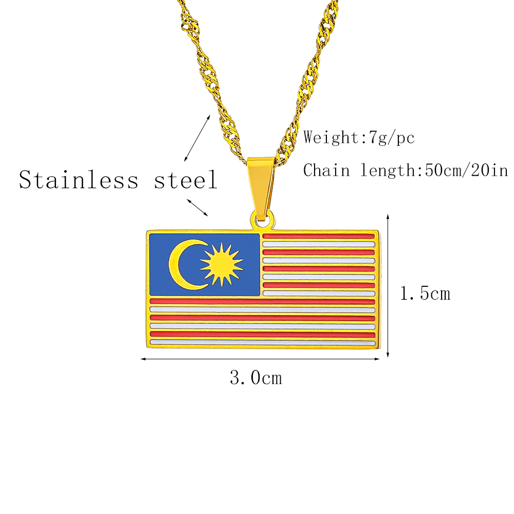Stainless Steel Malaysia Flag  - đánh giá và giá Men'S Accessories Malaysia
